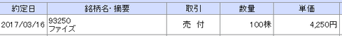 ファイズ(9325)売却