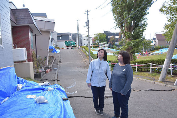 札幌市清田区の液状化被害