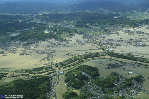 倉敷市真備町上空から:アジア