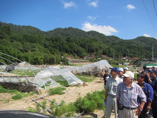 被災状況を現地調査する公明党議員ら