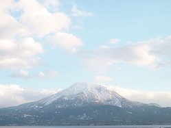 2011年新年姶良市から見える桜島