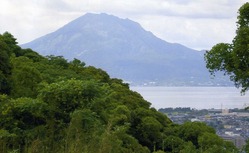 建昌城跡から見える桜島