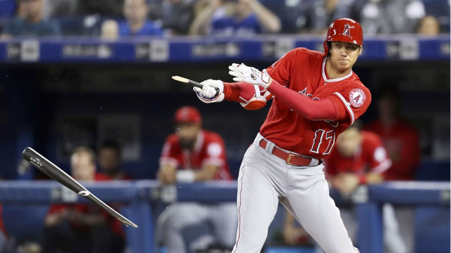 大谷翔平バット折って打点