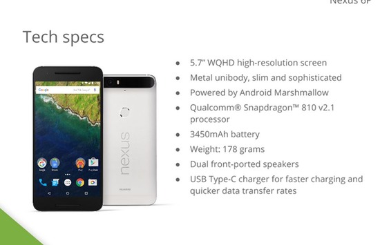 NEXUS 6Pのスペック①