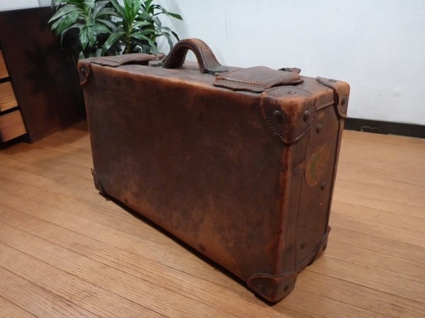 インテリア　オブジェ　鞄　カバン　アンティーク　昭和レトロ　革製旅行カバン 旅行かばん トランク レトロ オブジェ 貯金箱 アンティーク 昭和