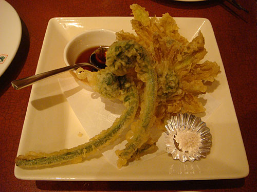 Butterbur Sprout and Ostrich Fern Tempura