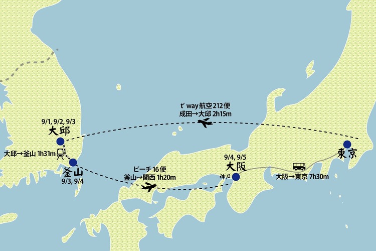 大邱釜山大阪