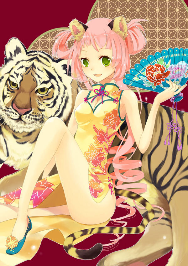 チャイナドレス画像スリット脚I243