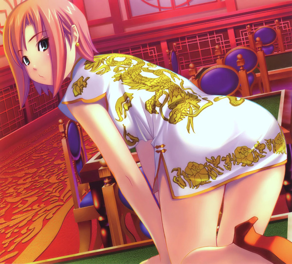 チャイナドレス画像スリット脚I244