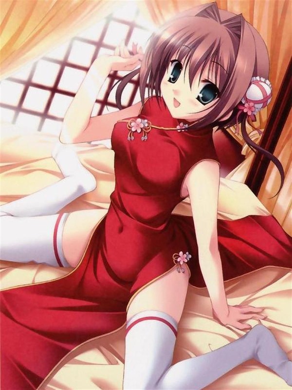 チャイナドレス画像スリット脚L336