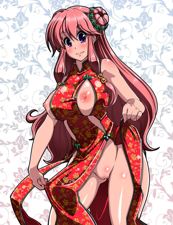 チャイナドレス画像スリット脚J261