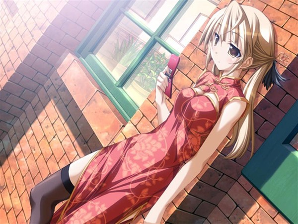 チャイナドレス画像スリット脚L326