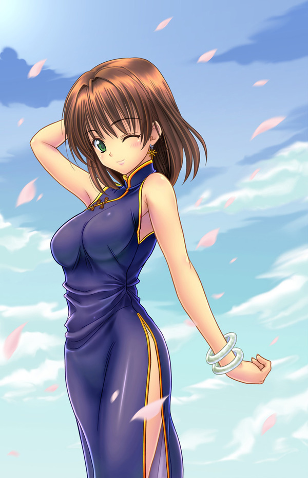 チャイナドレス画像スリット脚I259