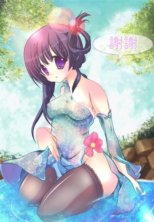 チャイナドレス画像スリット脚M347