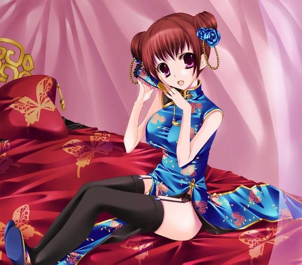 チャイナドレス画像スリット脚I247