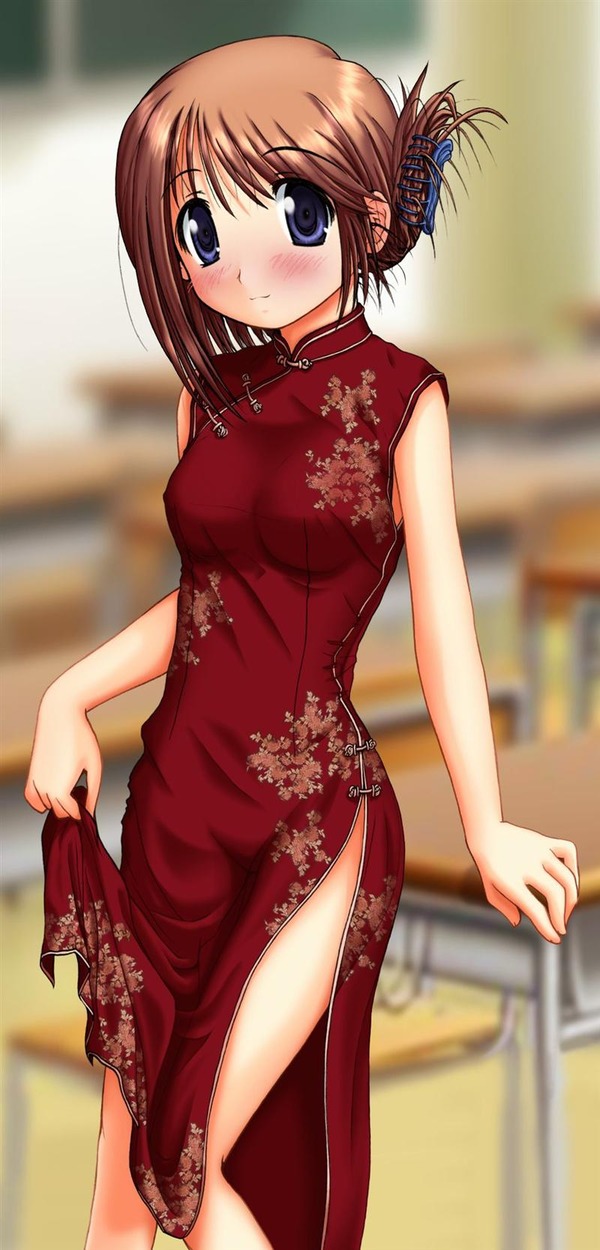 チャイナドレス画像スリット脚M371