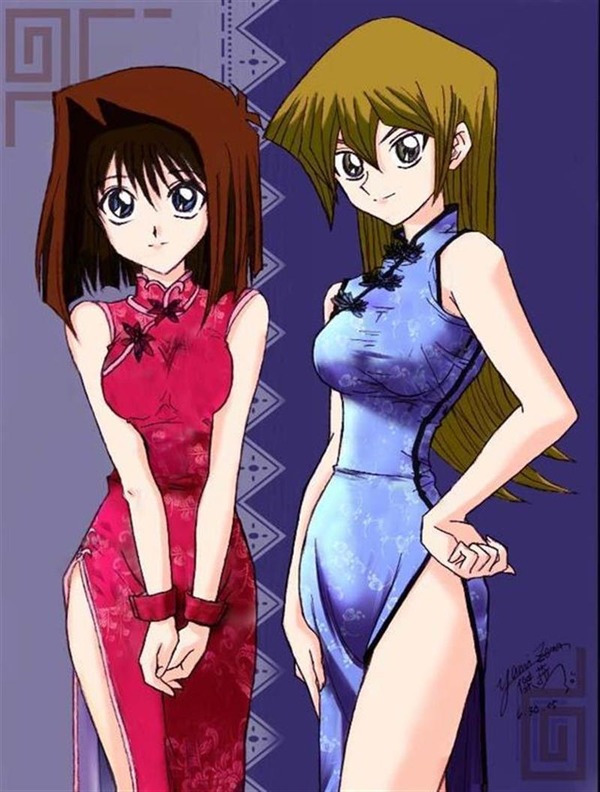 チャイナドレス画像スリット脚N384