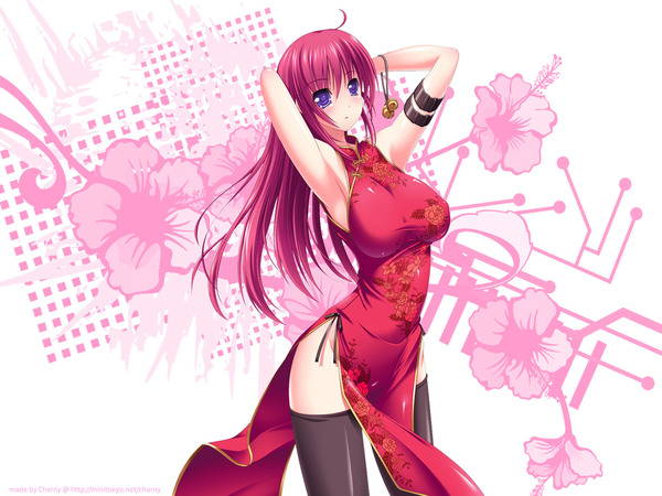 チャイナドレス画像スリット脚I254