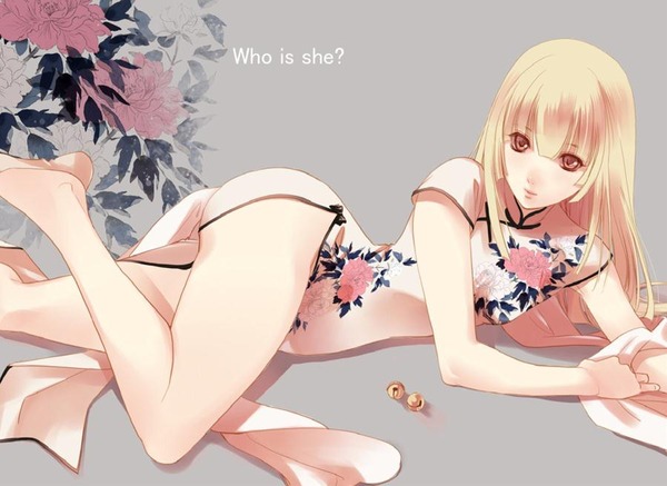 チャイナドレス画像スリット脚N390