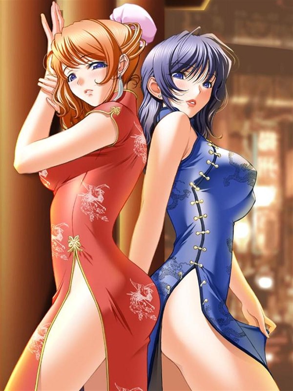 チャイナドレス画像スリット脚L325