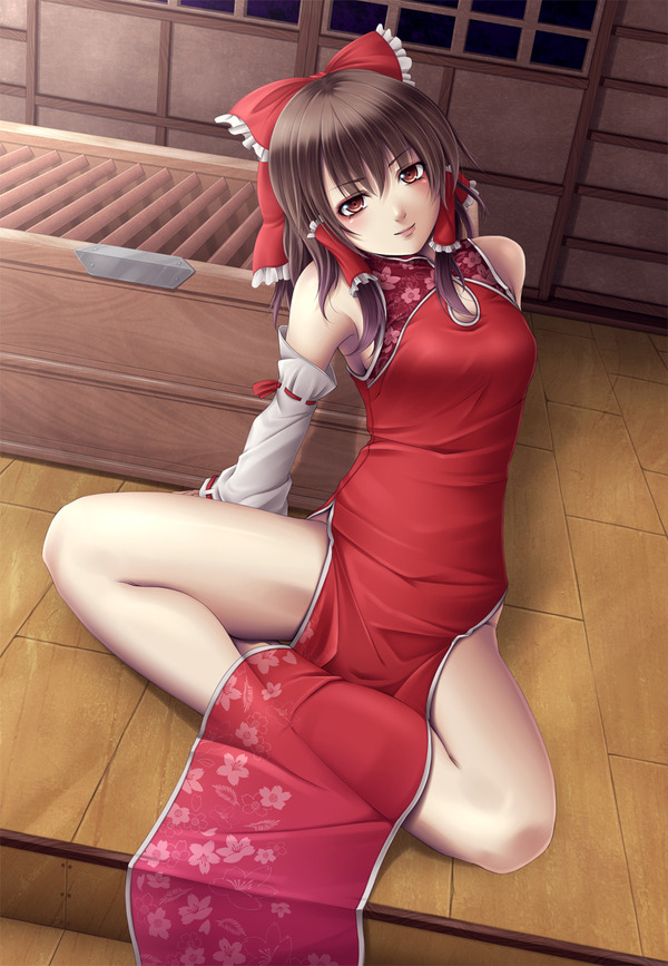 チャイナドレス画像スリット脚O411
