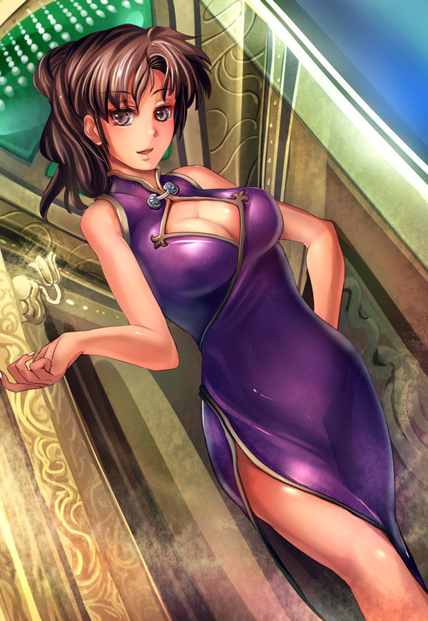 チャイナドレス画像スリット脚G193