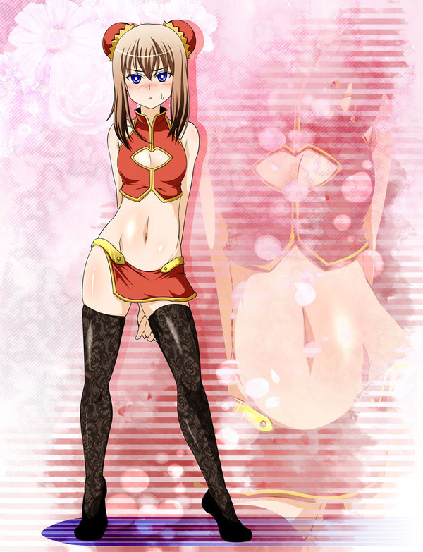 チャイナドレス画像スリット脚O404