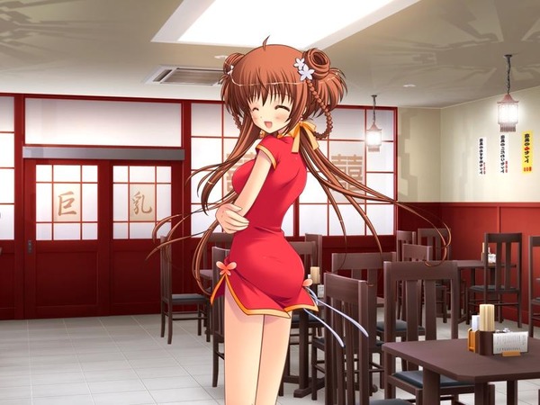 チャイナドレス画像スリット脚L319