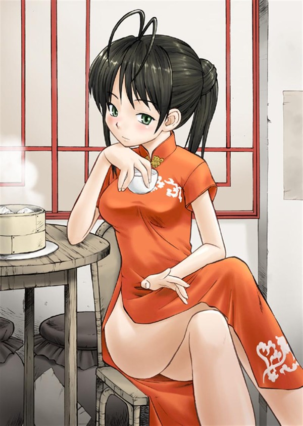 チャイナドレス画像スリット脚M370