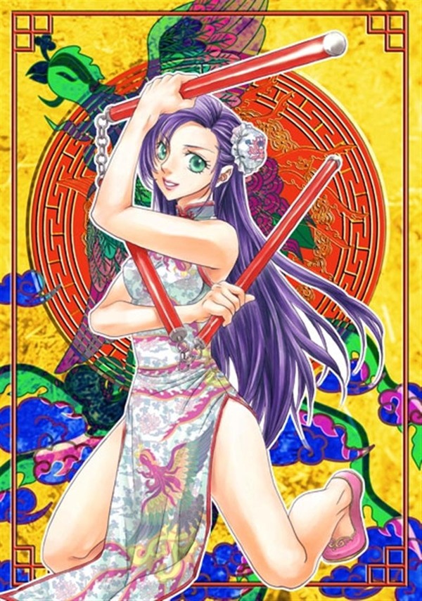 チャイナドレス画像スリット脚L339