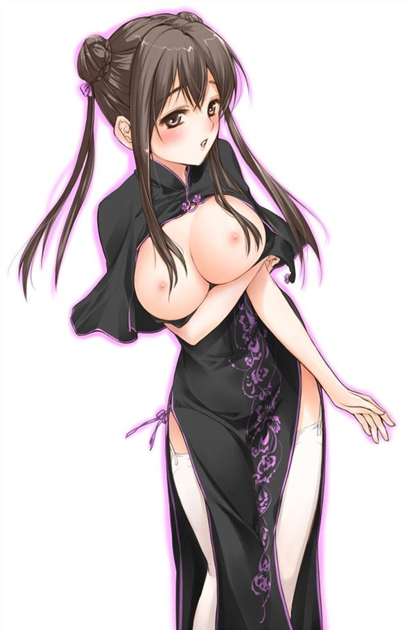 チャイナドレス画像スリット脚H205