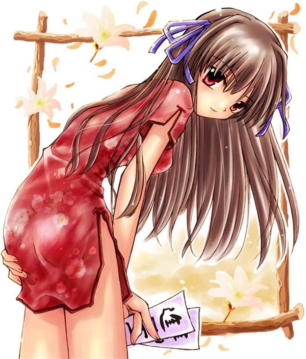 チャイナドレス画像スリット脚K303