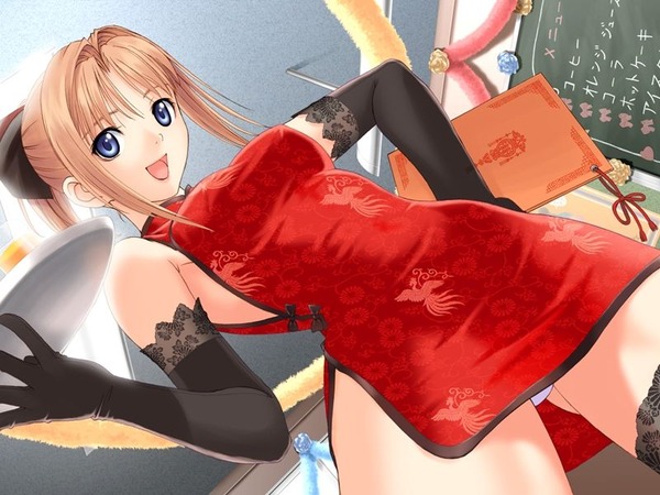 チャイナドレス画像スリット脚N395