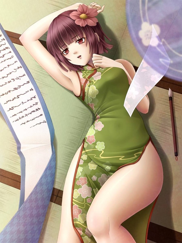 チャイナドレス画像スリット脚K312