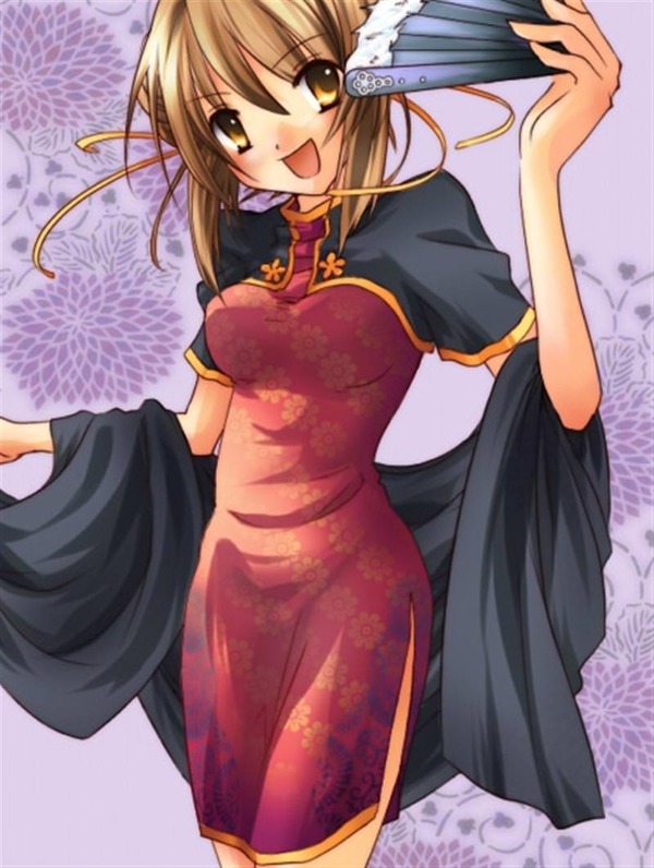 チャイナドレス画像スリット脚L341
