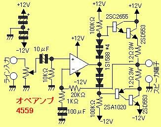 オペアンプを使ったパワーアンプ回路 Power Amplifier using