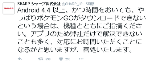 シャープのツイート