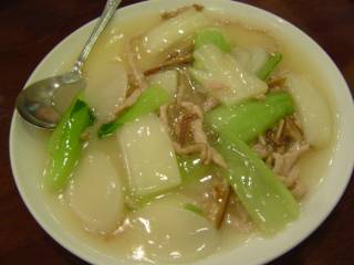チンゲン菜と上海モチの炒め