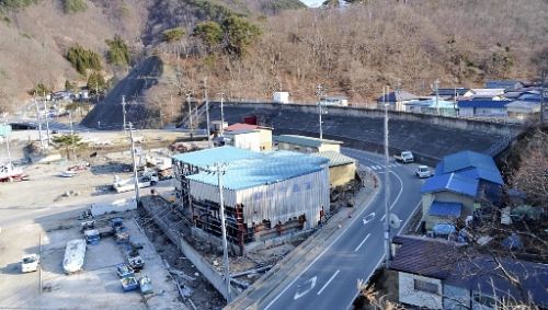 防潮堤が機能して被害を受けなかった太田名部地区