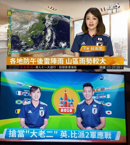 日本代表のユニフォームを着る台湾のアナウンサーw これほぼ日本だろ