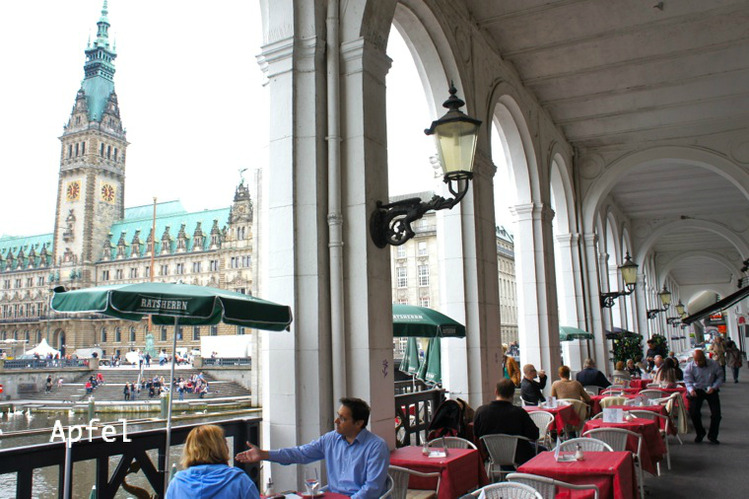 Adler Richard作エッチング『ハンブルク市庁舎とクライネ アルスター』 Adler Richard作エッチング『ハンブルク市庁舎とクライネ