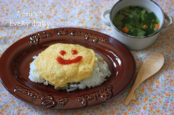 卵少量のオムライス