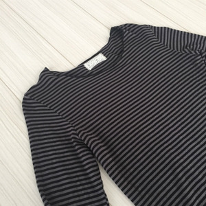 長袖ボーダーTシャツ黒m