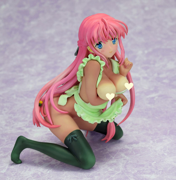 新作フィギュア　彼女×彼女×彼女 織節秋奈 裸エプロン Happy Ver. 日焼け パステルグリーンカラー 1/6
