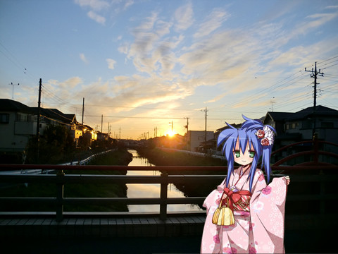 宮前橋からの初日の出