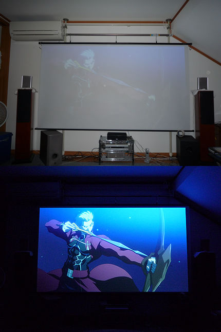 Fate UBW プロジェクターで鑑賞中1
