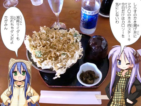 しらす料理と湘南サイダー