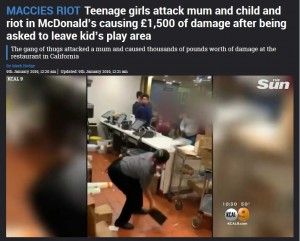 【動画】マクドナルド店内で10代少女らが大乱闘wwwwwwwwwwwwwwwwwwwww