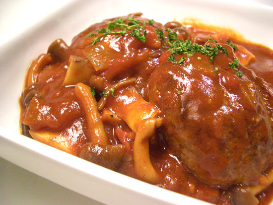 キノコの煮込みハンバーグ01