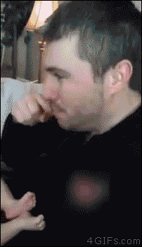 Baby-not-amused-by-dad